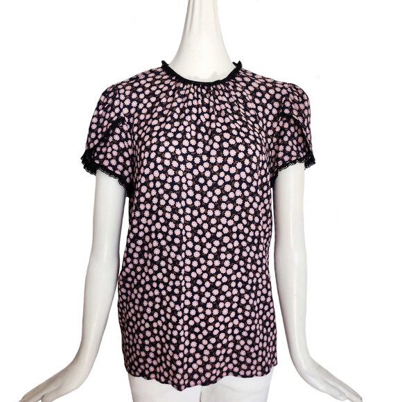 MIU MIU NAVY FLOWER PRINT TOP (40) - Picture 1 of 11
